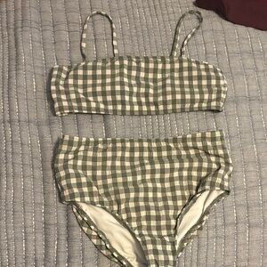Chic Kids Green Plaid Bikini Set